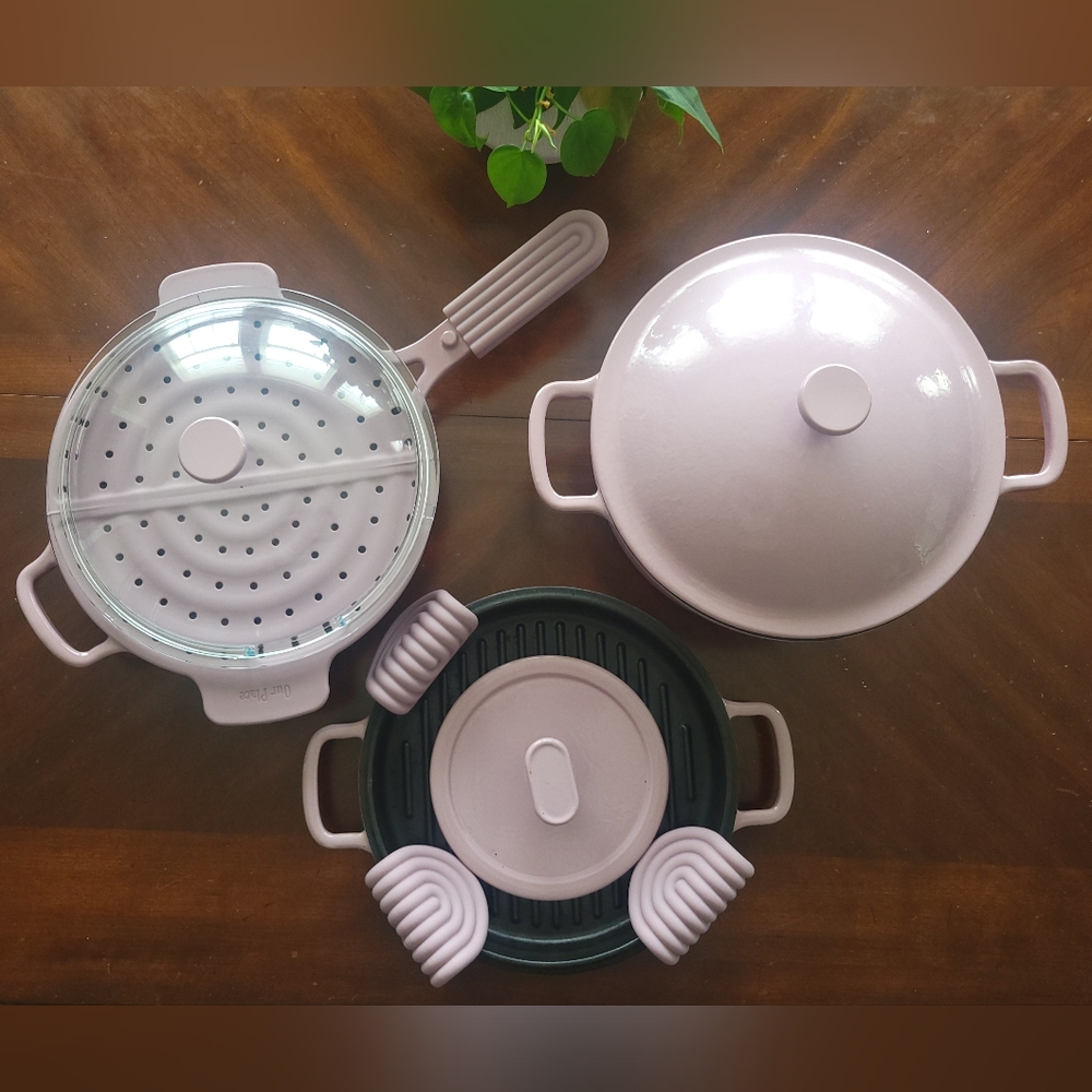 Lavender Our Place Cast Iron Skillet Set & Accessories